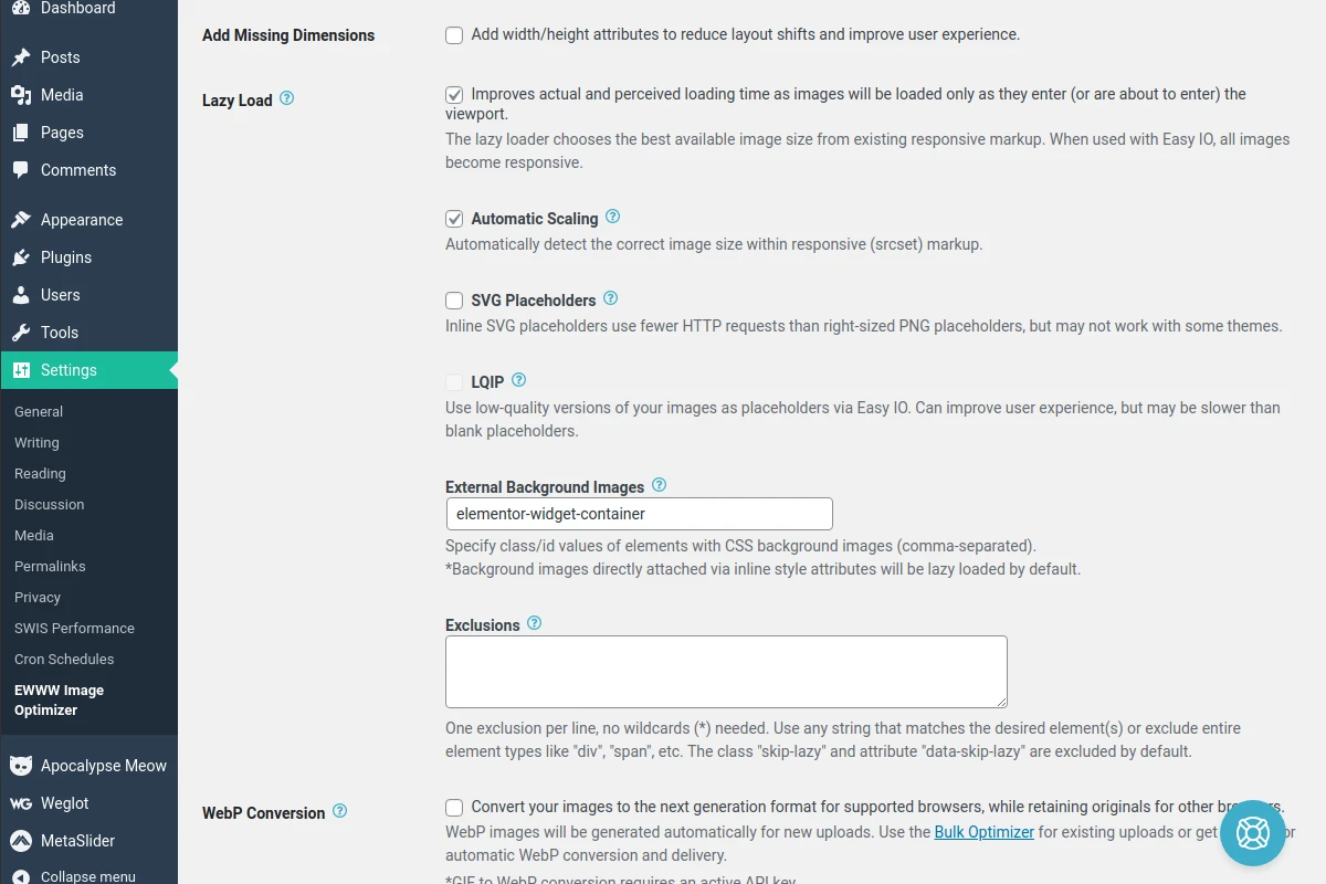 EWWW Image Optimizer (EasyIO), Stable, Powerful CDN, and WebP for WordPress — screenshot 3