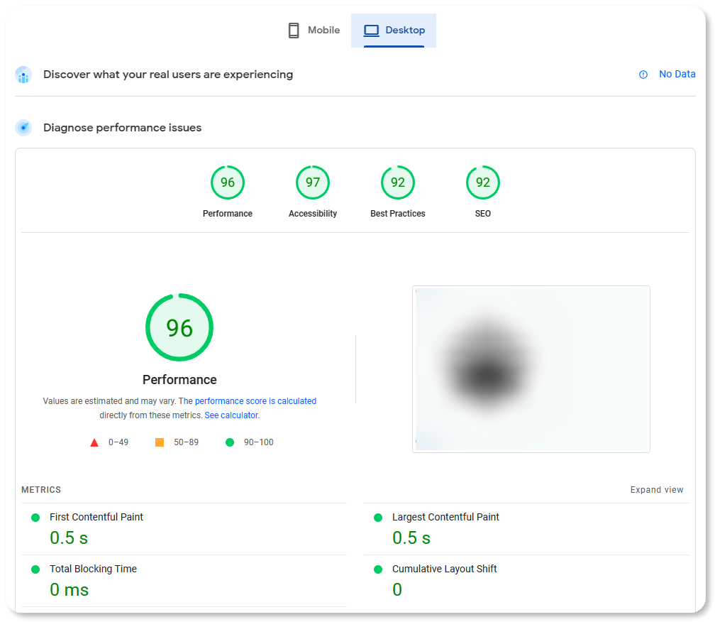 verpex speed test mobile desktop