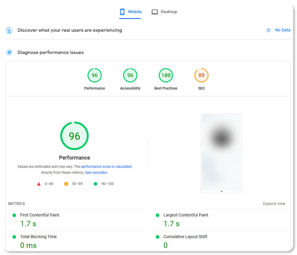 verpex speed test mobile